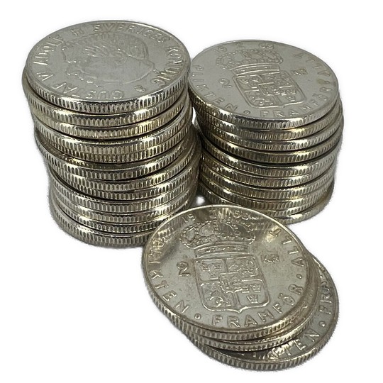 140g .999Ag (Net) SPOT 25stk 2KR Sverige 1952-66