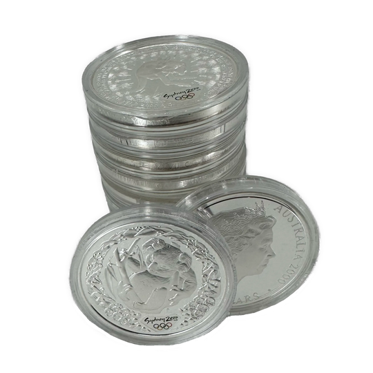 12oz .999Ag (Net) SPOT+2% Diverse minnemynter Sydney OL 2000