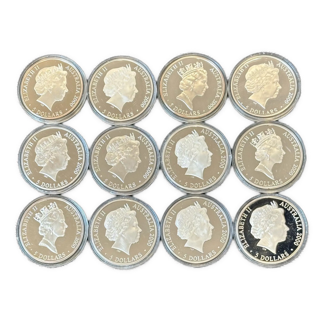 12oz .999Ag (Net) SPOT+2% Diverse minnemynter Sydney OL 2000
