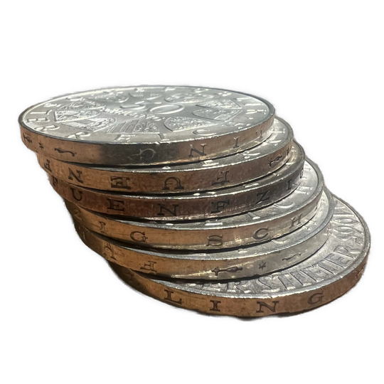 120g .900Ag (SPOT) 6stk Minnemynter 50 Schilling Østerrike