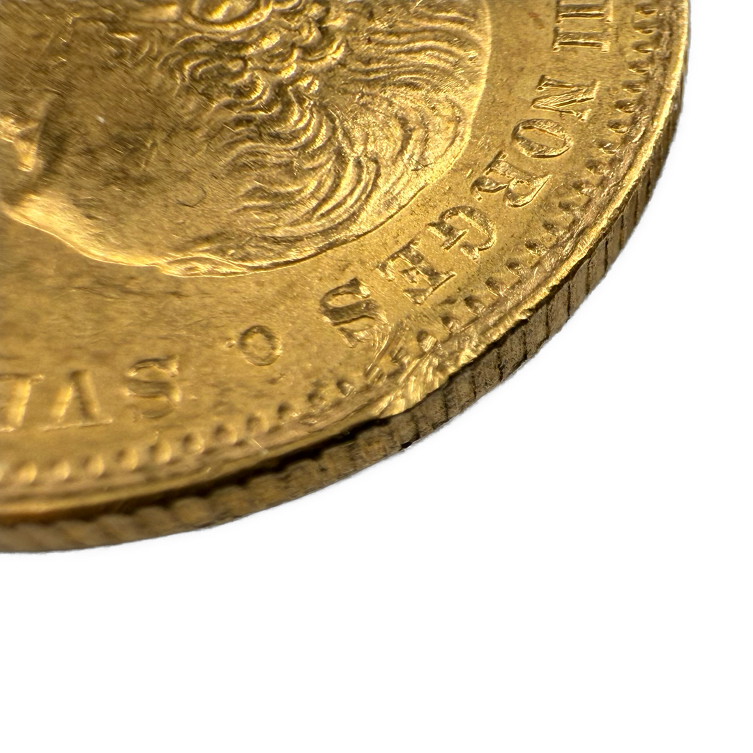 8.96g .900Au (Spot+2%) 20KR 1876 Kv.01 (Liten kantskade)