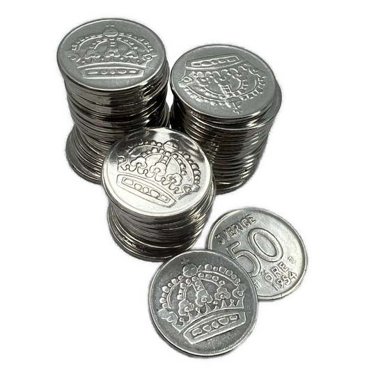 172,8g .400Ag (SPOT) 36STK 50 öre Sverige 1952-61