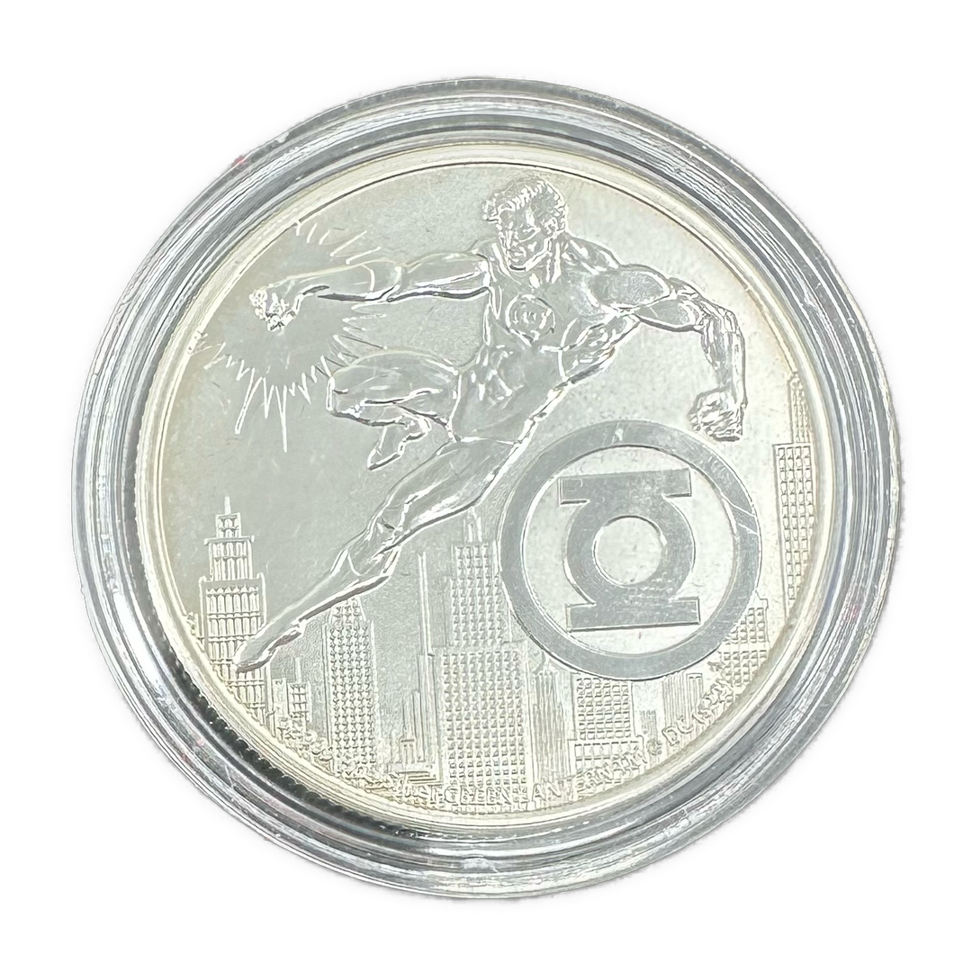 1oz .999Ag $2 DC Comics Justice Leauge «Green Lantern» 2022 Niue, i kapsel