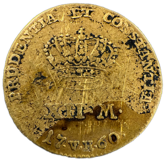 XII Mark Dukat 1760 Frederik V Kv(Riper/Flekker)