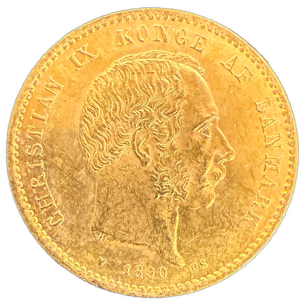 8.96g .900Au (SPOT) 20KR 1890 Danmark