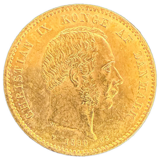 8.96g .900Au (SPOT) 20KR 1890 Danmark