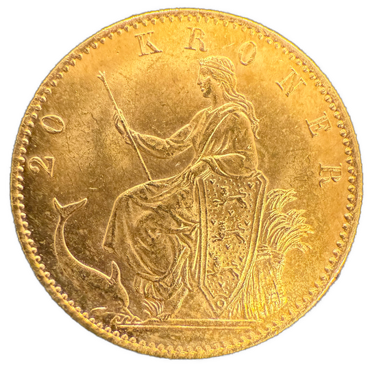 8.96g .900Au (SPOT) 20KR 1890 Danmark