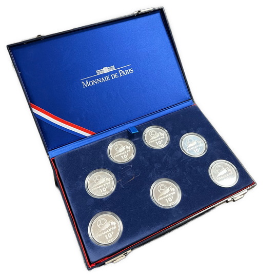 148g .900Ag (SPOT) FIFA 1998 World Cup Set 7x10 Francs Silver