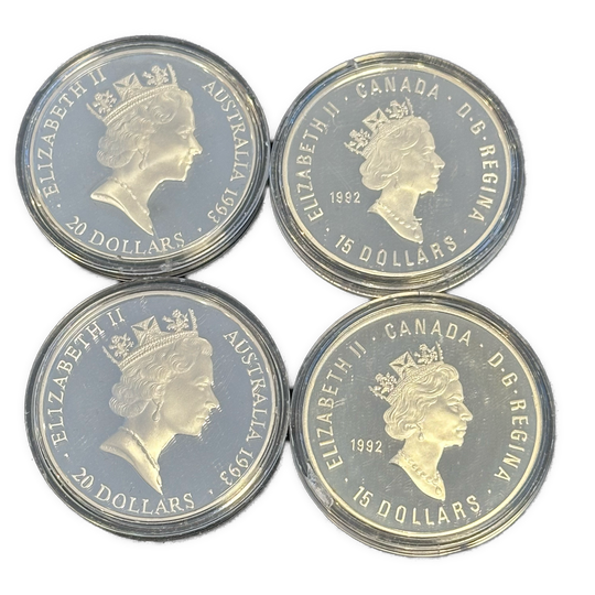 4oz .999Ag (Net) SPOT Olympic Centennial Canada 1992-93