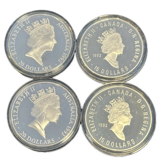 4oz .999Ag (Net) SPOT Olympic Centennial Canada 1992-93
