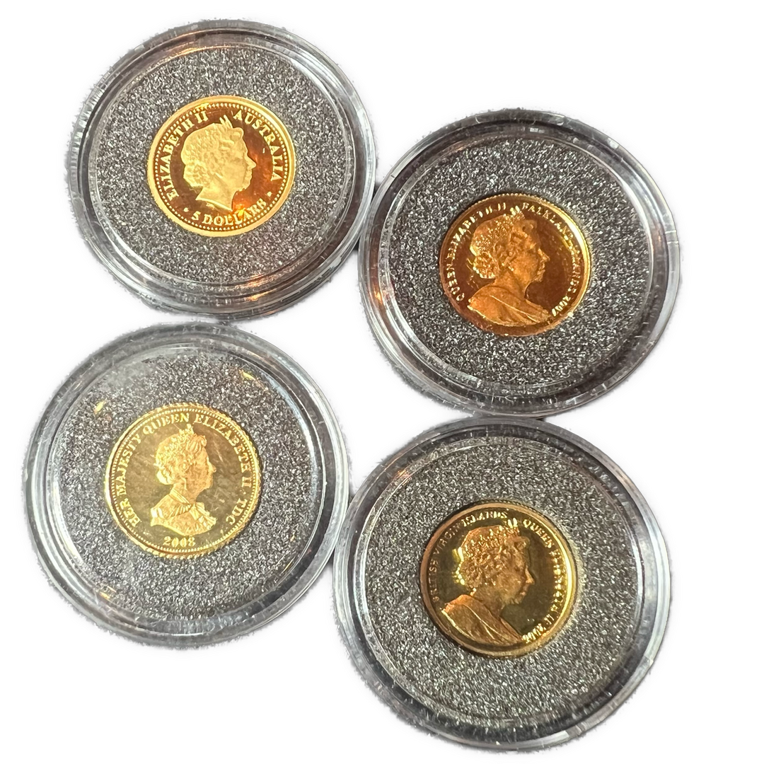 4.96g .999Au (SPOT) 4stk 1/25oz Diverse minnemynter