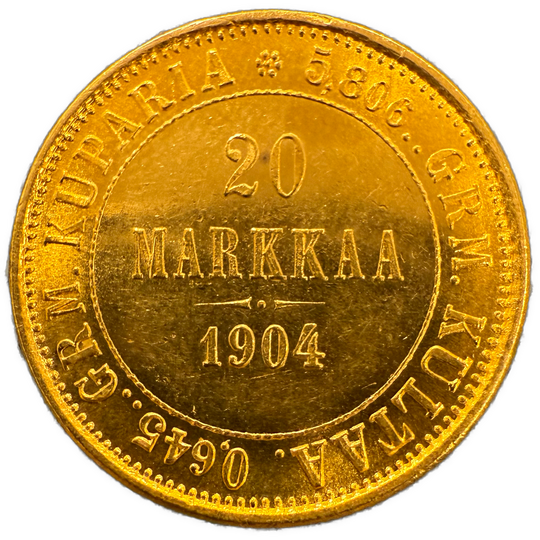 20 Markka 1904 Finland Kv.01 Lite kanthakk)