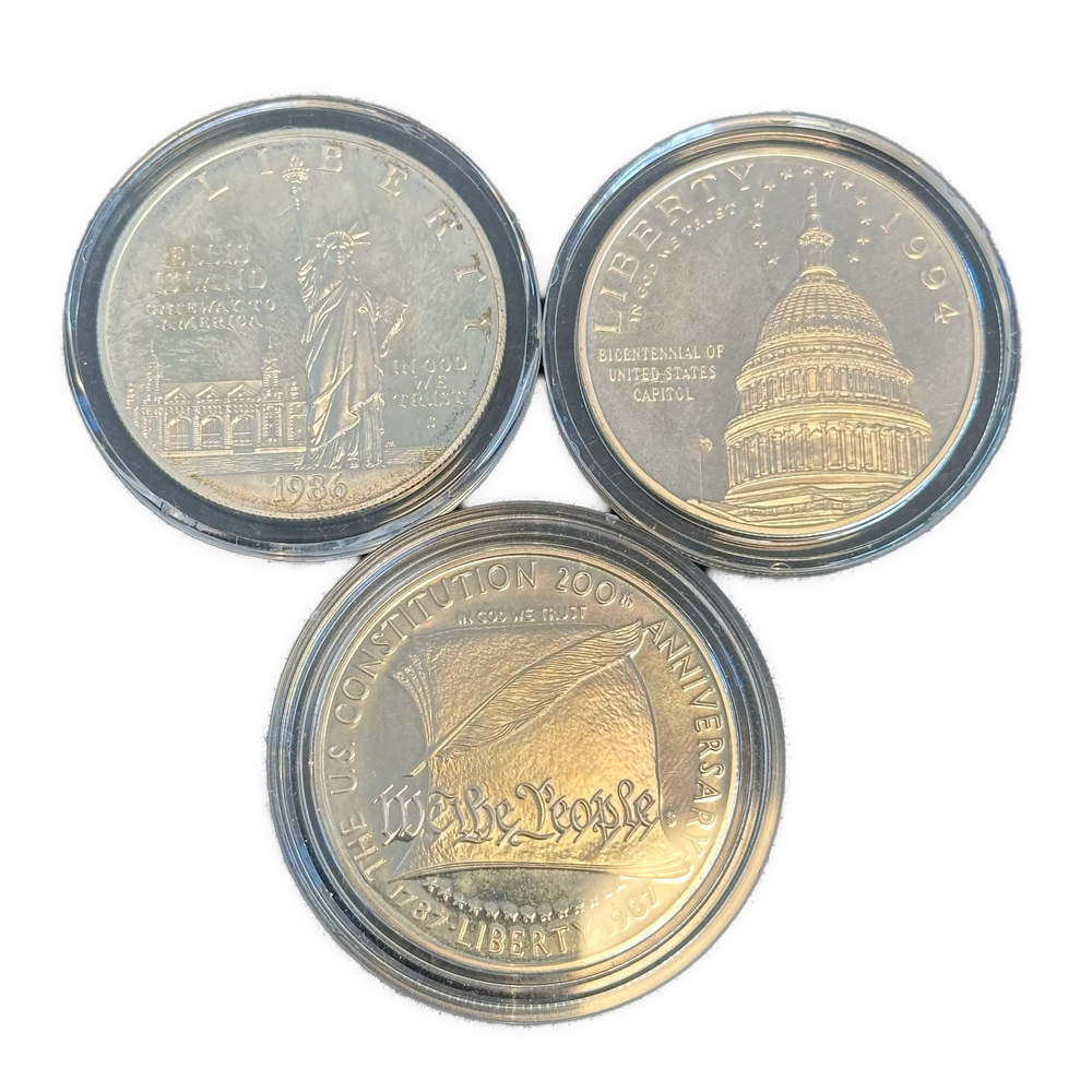 80g .900Ag (SPOT) 3stk Minnemynter USA