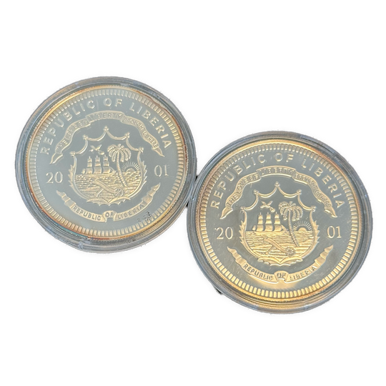 40g .999Ag (SPOT) Liberia 2001 History of Norway (patina)