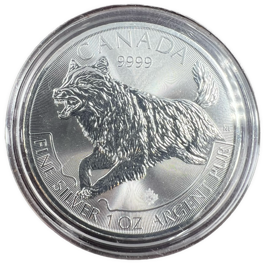 1oz .999Ag 2018 Canadian Wolf