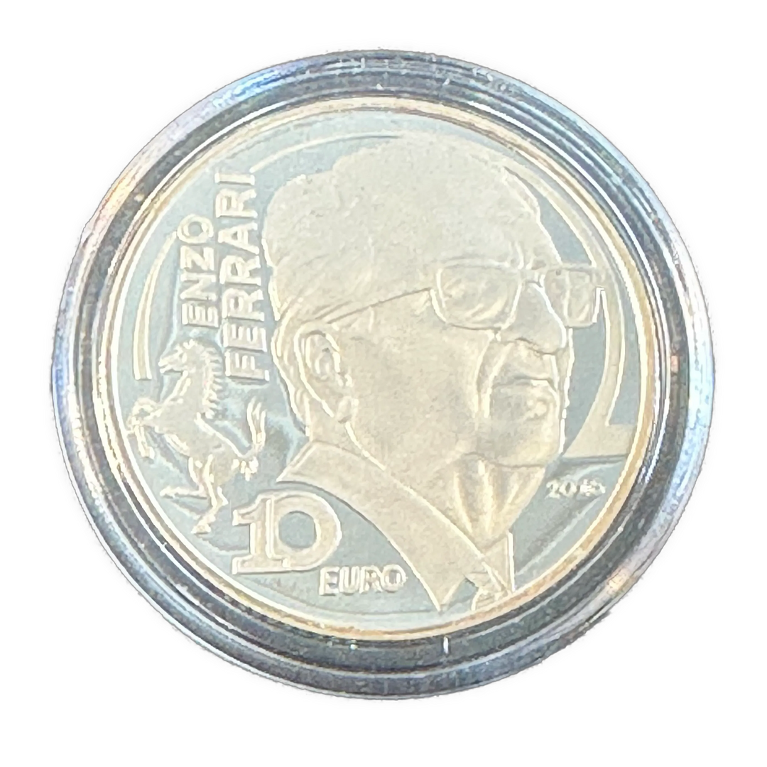 22g .925Ag Enzo Ferrari 10Euro collectors coin 2016