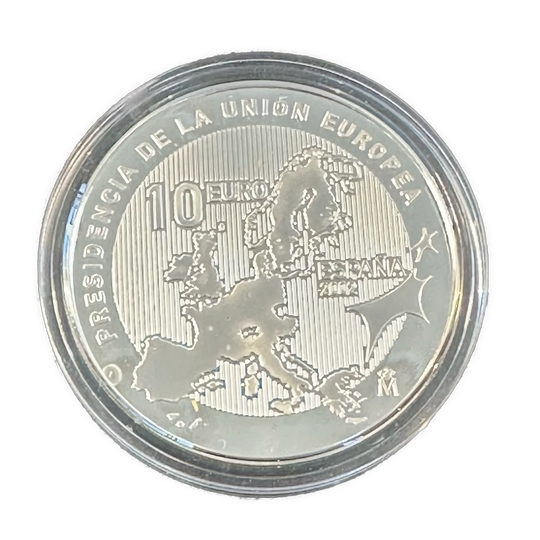 27g .925Ag (SPOT + 4%) 10 Euro spanish Presidency of the European union 2002