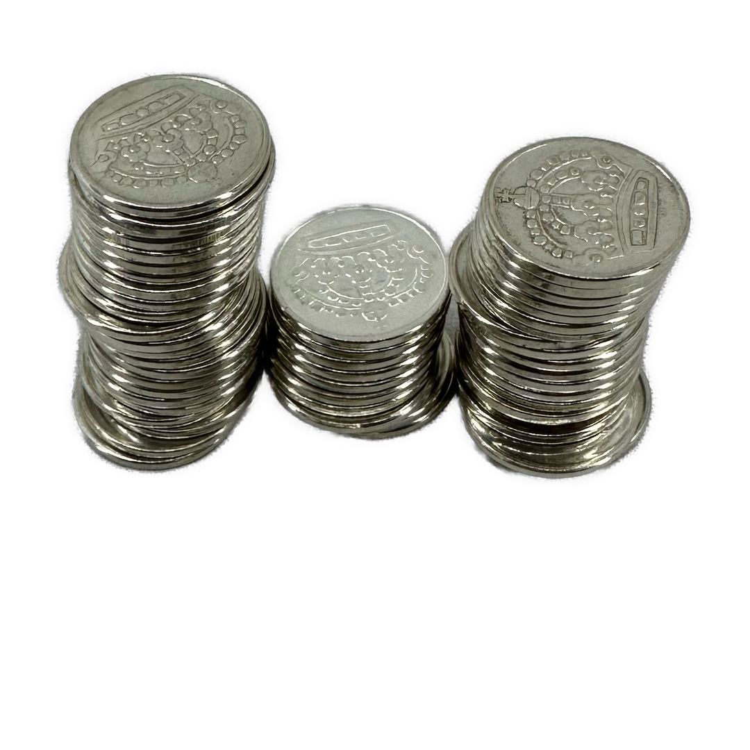 55,5g .999Ag (Net) SPOT 60stk 25 Øre Sverige 1952-1961
