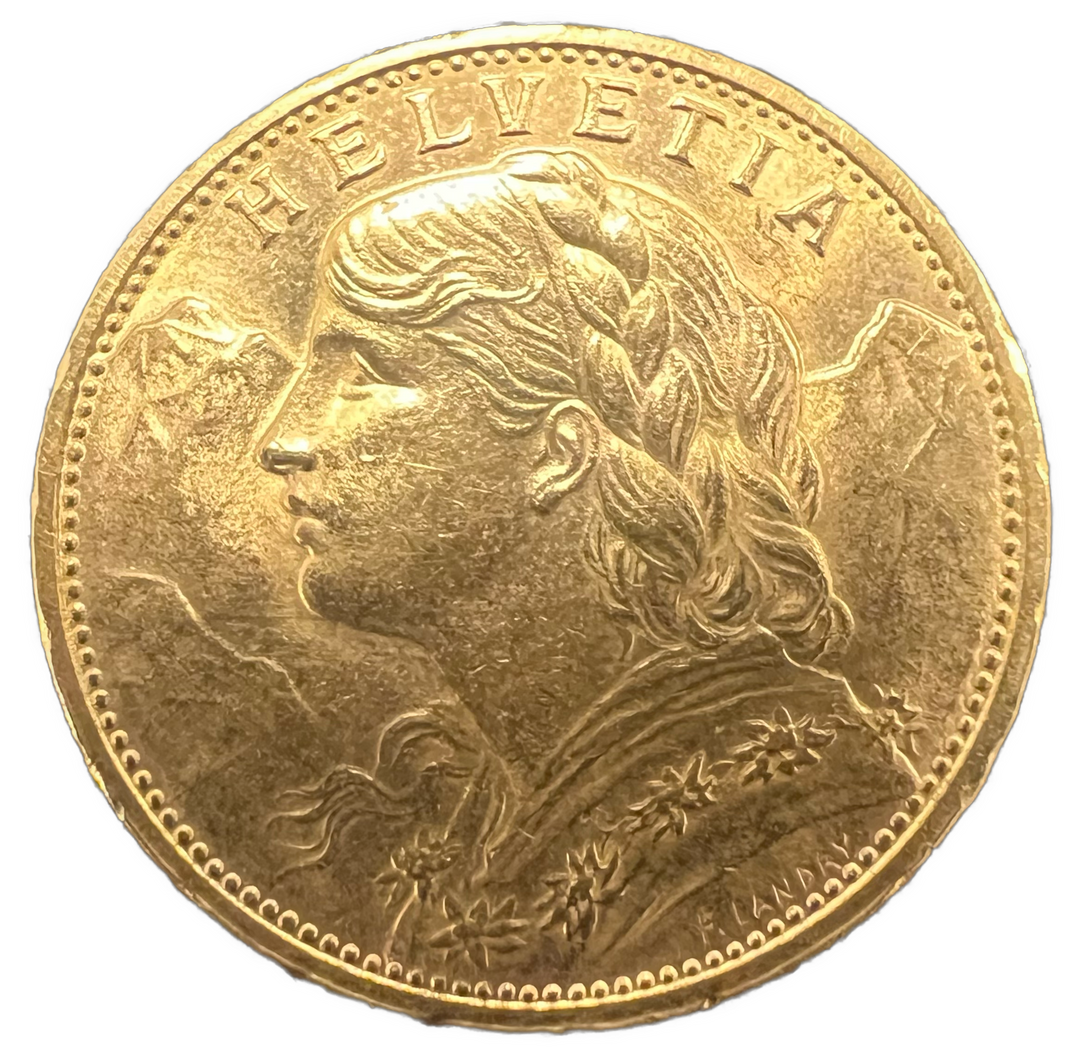 6.45g .900Au (SPOT) 20FR 1915 Switzerland