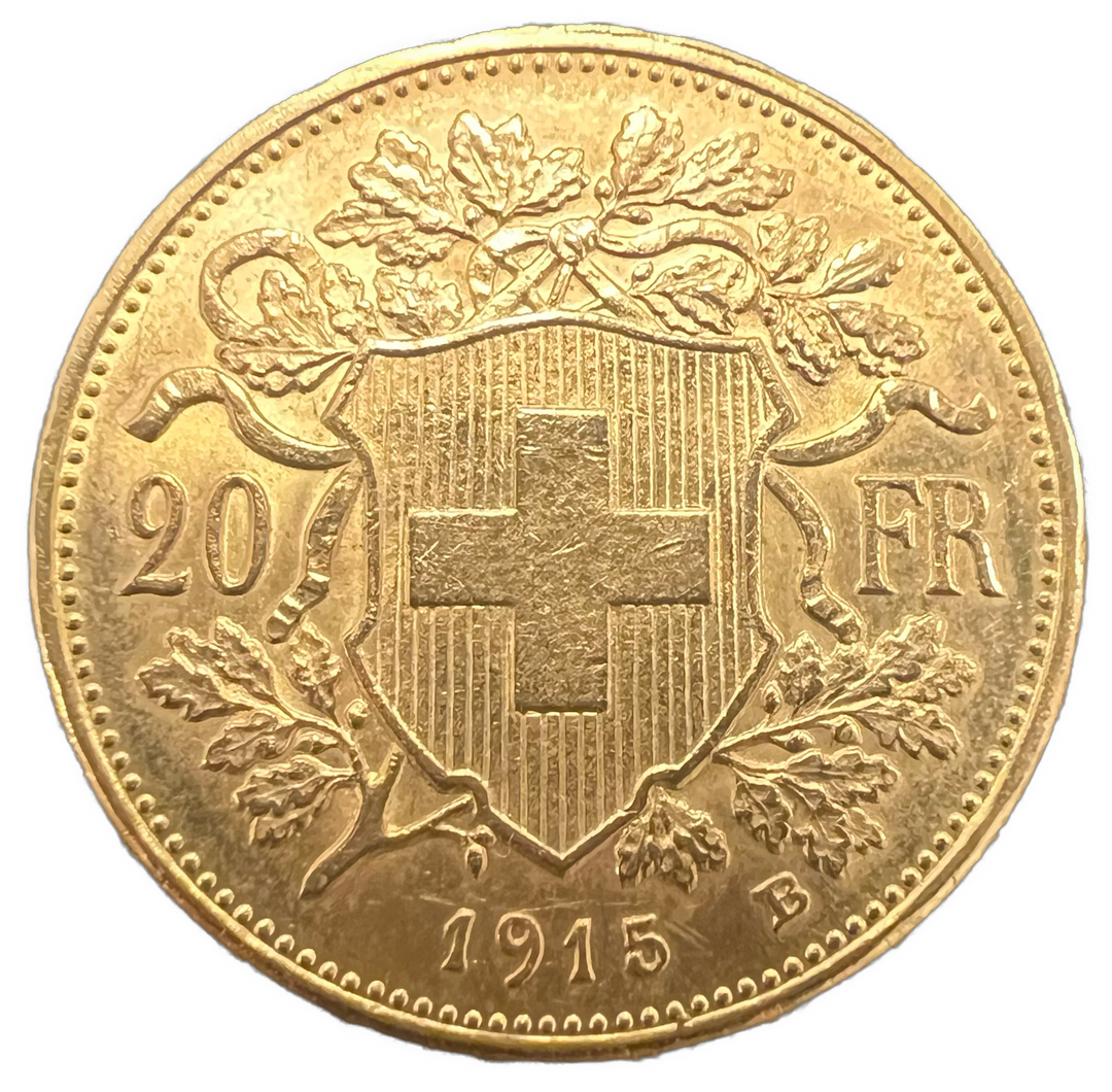 6.45g .900Au (SPOT) 20FR 1915 Switzerland