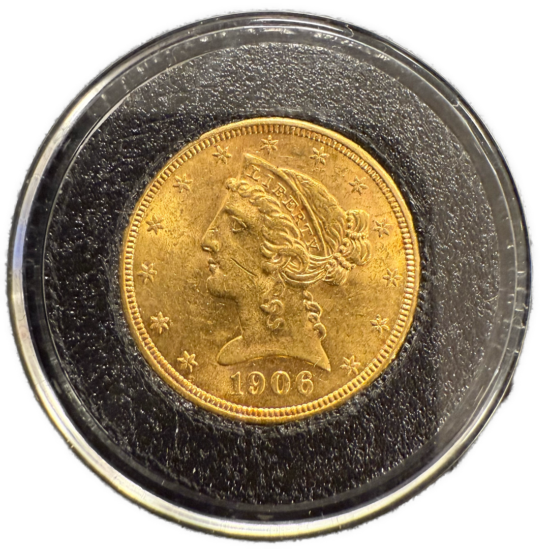 8.36g .900Au (Spot) 1906 5 Dollar Liberty Head (Ripe)