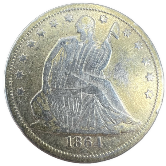 1864-S Seated Liberty Half Dollar Kv.1- (vg)