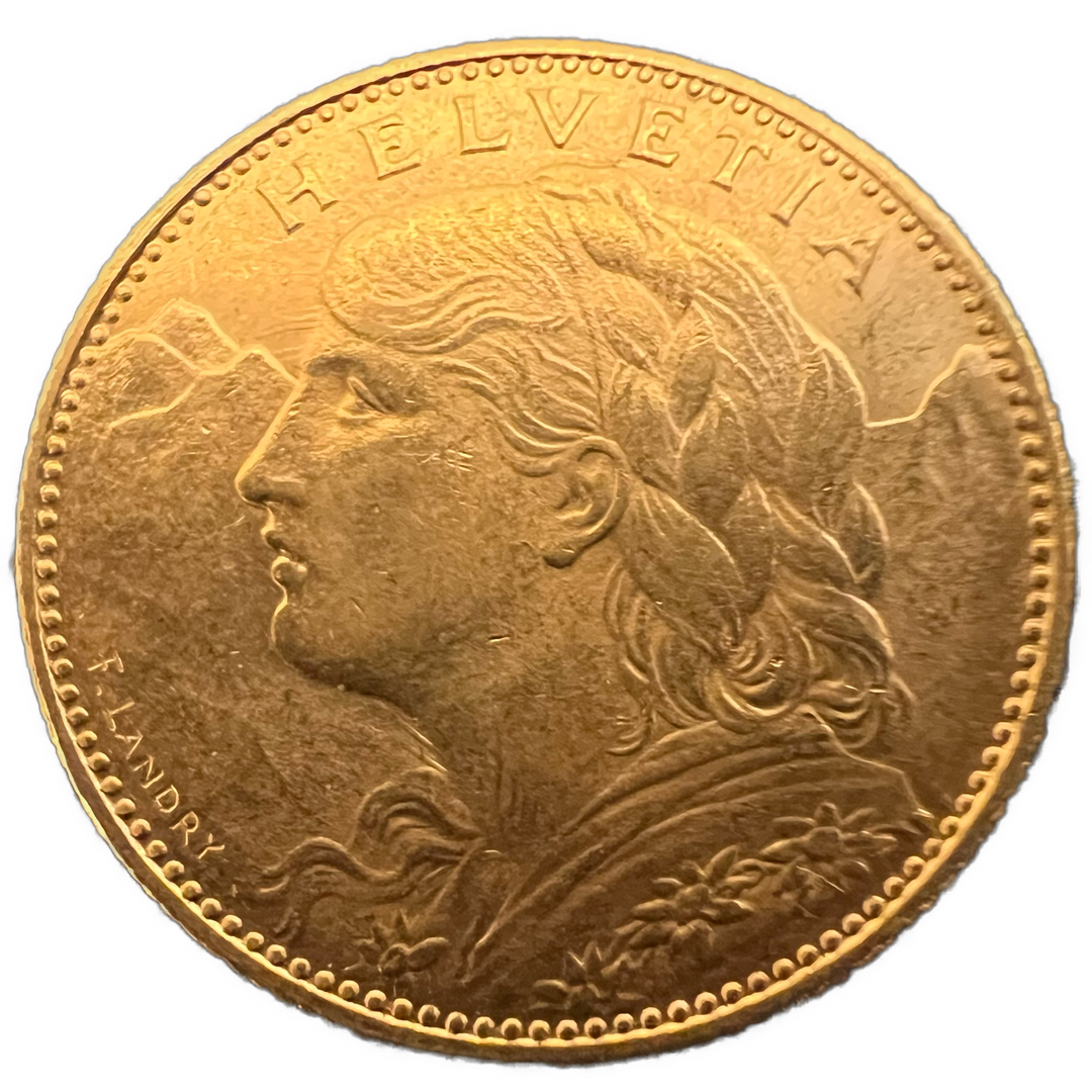 3.22g .900Au (SPOT+2%) 10FR 1916 Switzerland