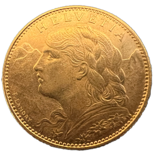 3.22g .900Au (SPOT+2%) 10FR 1916 Switzerland