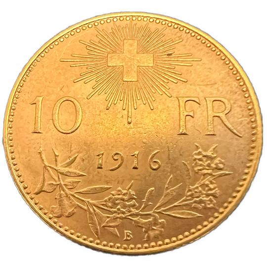 3.22g .900Au (SPOT+2%) 10FR 1916 Switzerland