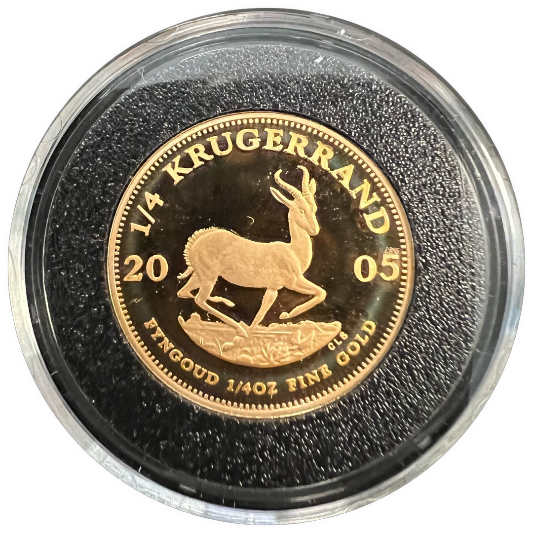 FLERE PÅ LAGER! 1/4oz .999Au 2003-09 Krugerrand i kapsler