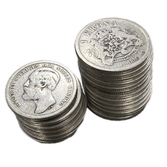 60g .999Ag (Net) SPOT 10x1KR 1875-1907 Sverige