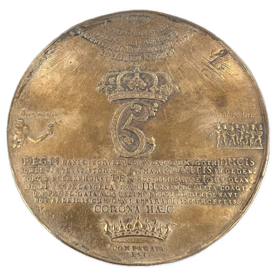 Slaget i Køge 1677 minnemedalje avstøpning i bronse Ø122mm 390g