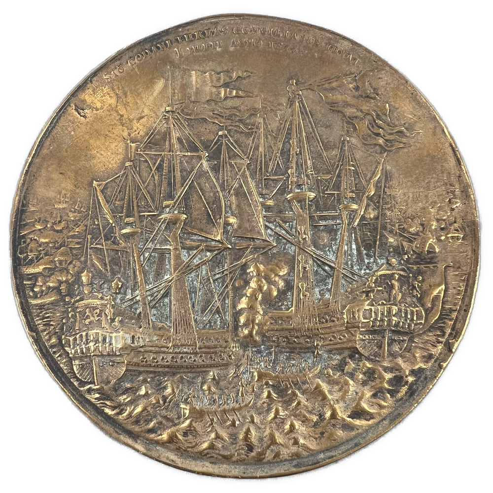 Slaget i Køge 1677 minnemedalje avstøpning i bronse Ø122mm 390g