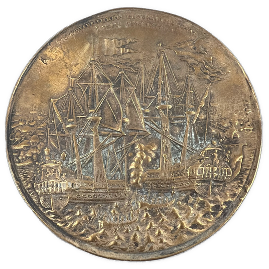 Slaget i Køge 1677 minnemedalje avstøpning i bronse Ø122mm 390g