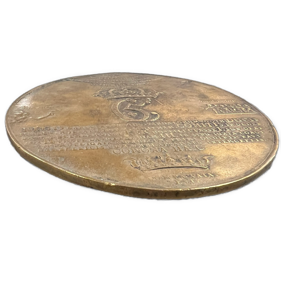 Slaget i Køge 1677 minnemedalje avstøpning i bronse Ø122mm 390g