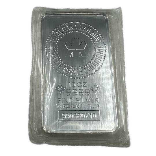 10oz .999Ag Royal Canadian Mint Barre
