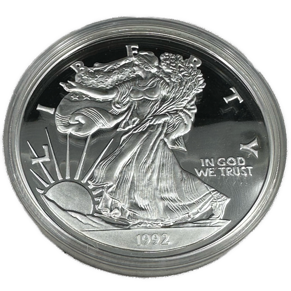 8oz .999Ag Half Pound Silver Eagle USA 1992 i skrin