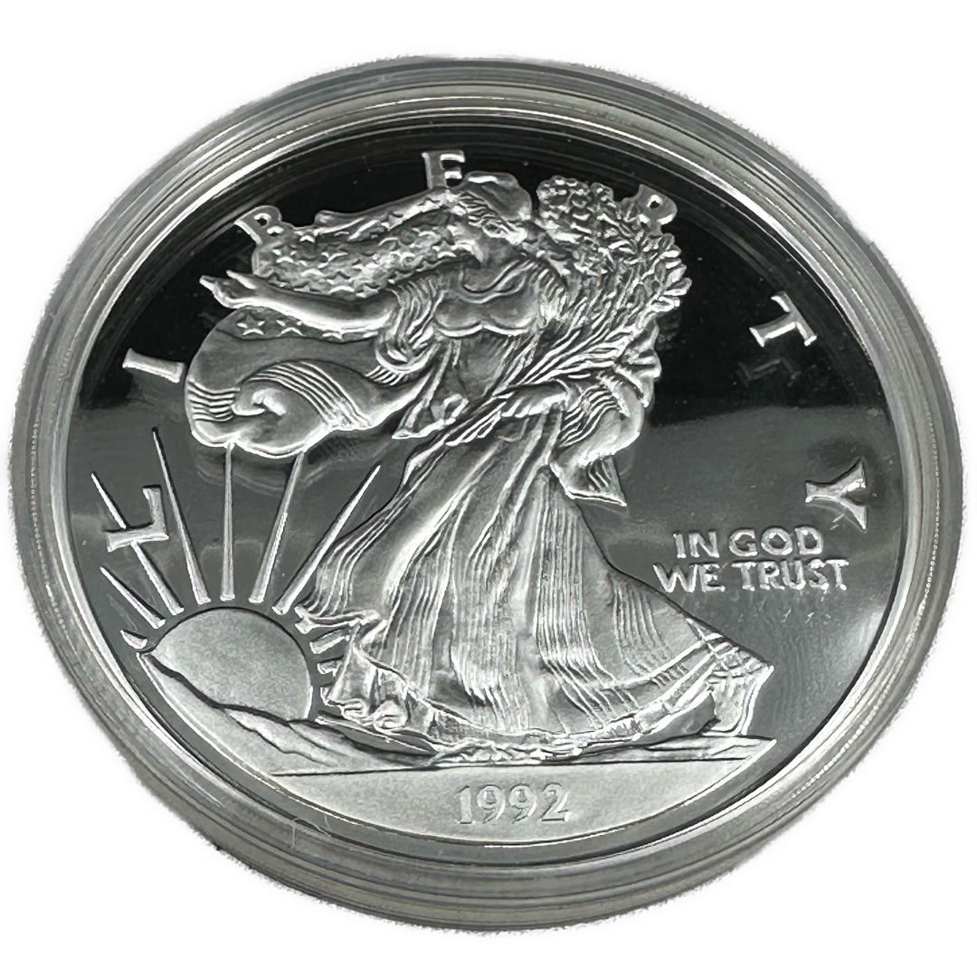 8oz .999Ag Half Pound Silver Eagle USA 1992 i skrin