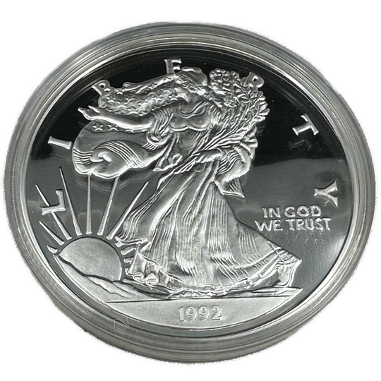8oz .999Ag Half Pound Silver Eagle USA 1992 i skrin