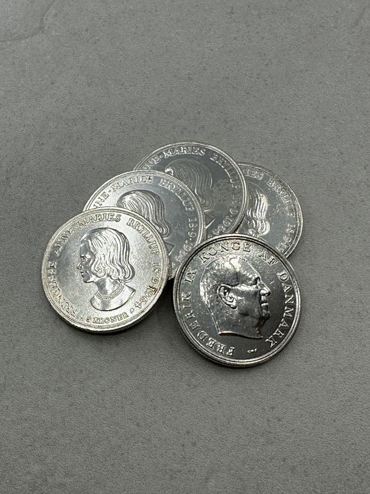 68g .999Ag(NetWeight)(SPOT)5kr Danmark 1964 Anne-Maries Bryllup(Renset)