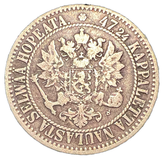 2 Markka 1865 Finland Kv.1