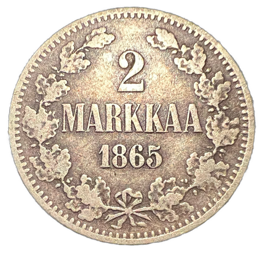 2 Markka 1865 Finland Kv.1