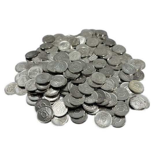 72g .999Ag (Net) SPOT 125stk 10Øre Sverige 1953-69