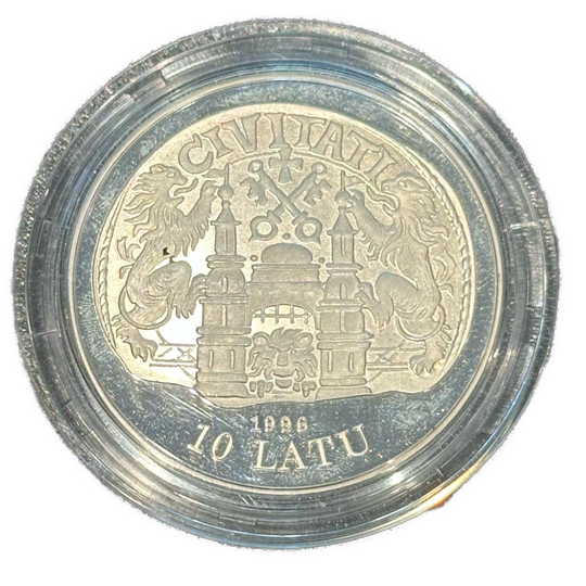 31,47g .925Ag 10Latu Eight Centuries of Riga(box and certificate)