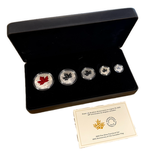 60g .999Ag Maple Leaf 2025 Fine Silver Fractional Set