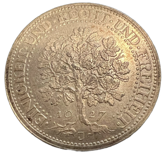 5 Reichsmark 1927 J Weimar Republic