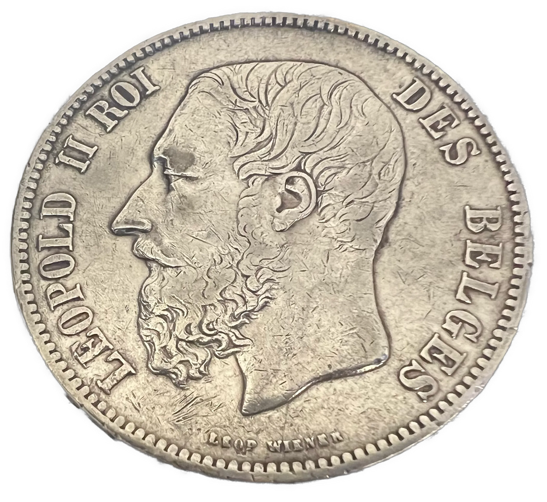 5 Fr Belgium 1870 24.9g .900Ag