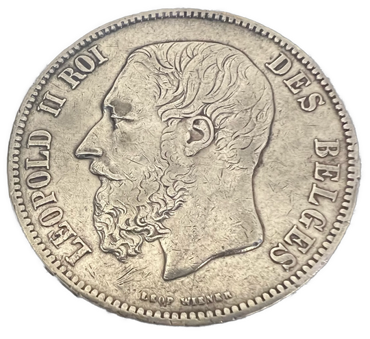 5 Fr Belgium 1870 24.9g .900Ag