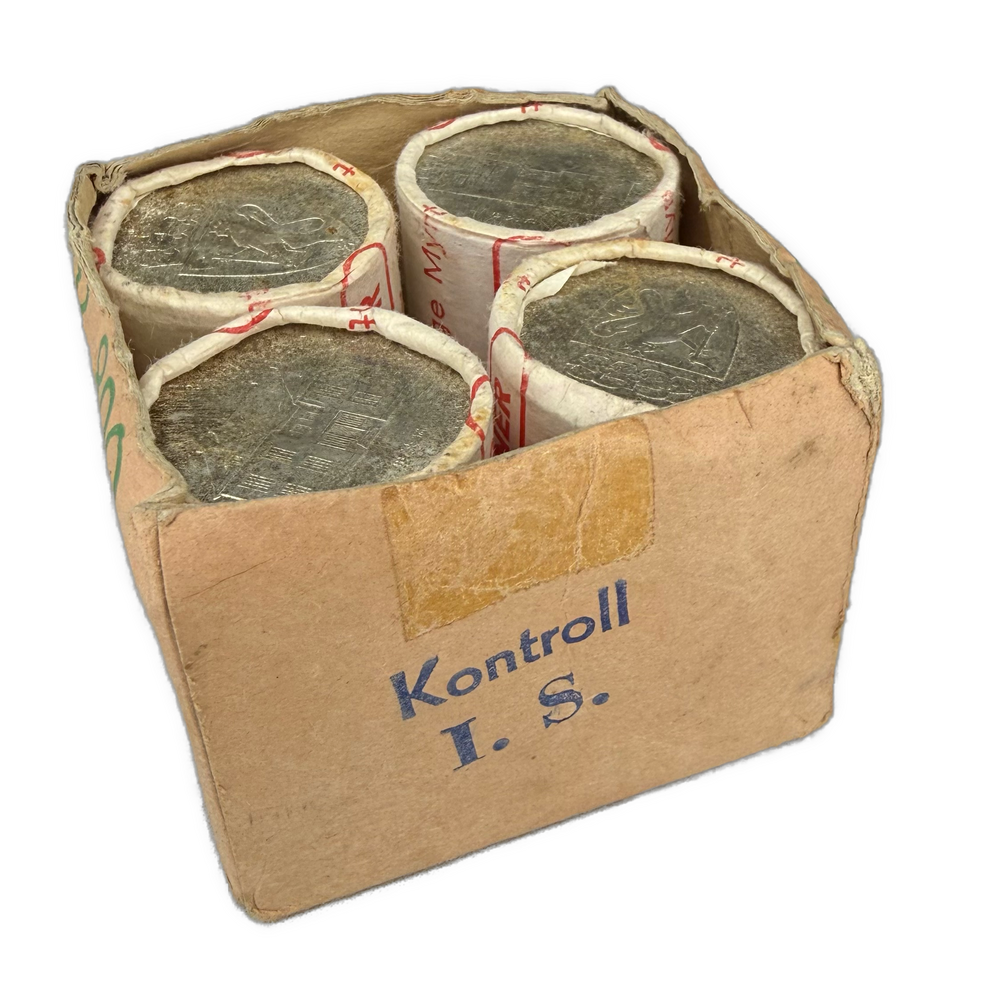 1600g .900Ag 4 ruller av 20 10KR 1964 i Original eske fra Norges Bank