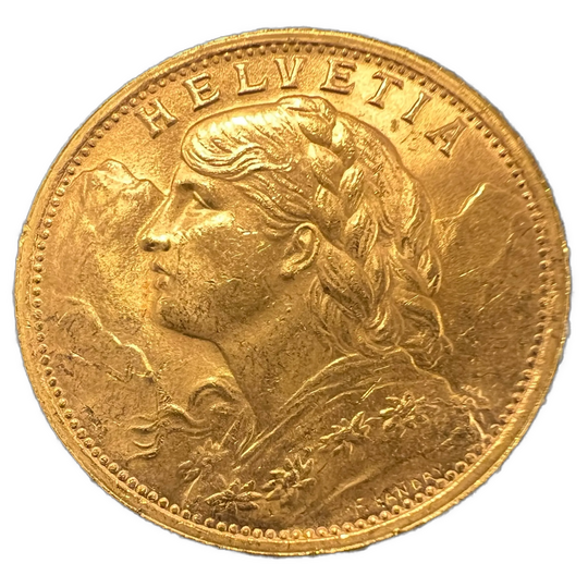 6.45g .900Au (SPOT) 20Fr 1935 Sveits